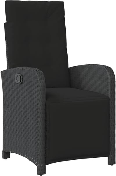 Tuinstoel met voeteneinde - Lounge stoel - Buiten ontspannen - Verstelbare rugleuning - 57 x 61 x 93 cm - Zwart