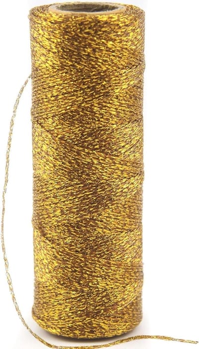 Gold Cord 1 mm 100 m Gold Metallic Cord Glitter Gold Cord for Crafts Not Elastic Cord DIY Craft Cord for Crafts - ShopVlot