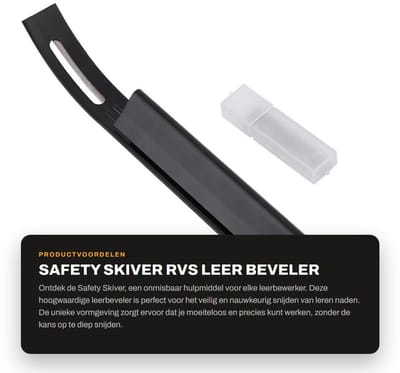 Dailygoods- Leerbeitel met 3 Vervangende Messen - Hoogwaardige Carbon Staal - Veilig en Gemakkelijk te Grip - Precisie Bevels - Duurzaam en Schokbestendig - Leer Snijgereedschap