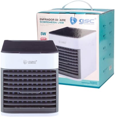 Solvix aircooler met koelelementen - Tafelkoudapparaat - Compact - Voeding via USB - Energiezuinig - Voor Persoonlijk Gebruik