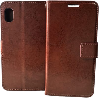 Bookcase Geschikt voor: Samsung Galaxy A01 Core Bruin - portemonnee hoesje - ZT Accessoires