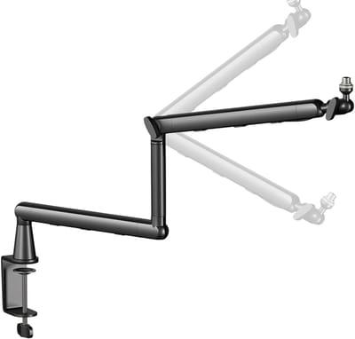 Microfoon Bom Arm - Microfoonhouder - Audio Opnames - Schokabsorberend Ontwerp - 64 cm - Zwart