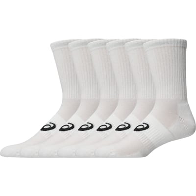 Asics 6 Pack Crew Sock Sokken Unisex - Wit - Maat 39 - 42 - Katoen