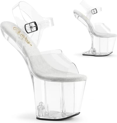 Pleaser - CRAZE808 Sandaal met enkelband, Paaldans schoenen - US 13 - 44 Shoes - Transparant