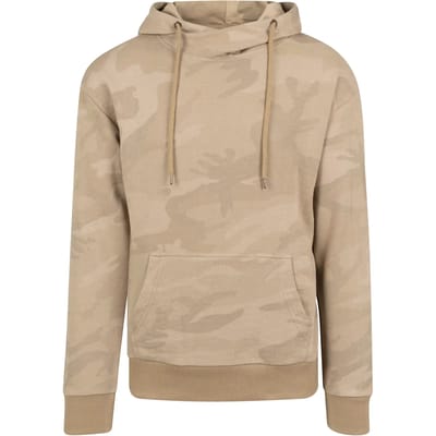 Urban Classics - High Neck Camo Hoodie/trui - M - Beige
