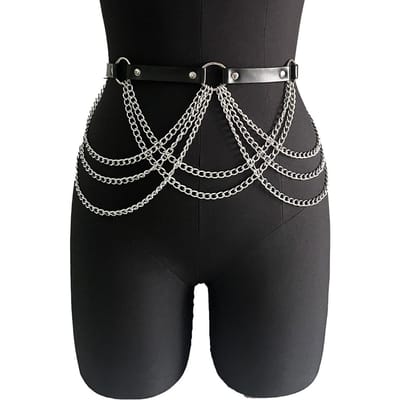 Ceinture pour Femme en Cuir PU Mode Style Rue Jarretelles Réglables Accessoire Décoratif Cool Punk Gothique Exotique Avec Jean gray