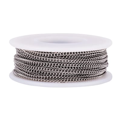 Dailygoods- Metalen Ketting 32,8 Voet - Ongelast Roestvrij Staal - Schakels 2,4 x 1,9 x 0,5 mm - DIY Sieraden Maken - Voor Mannen/Vrouwen - Geschikt voor Creatieve Projecten - Sieradenketting