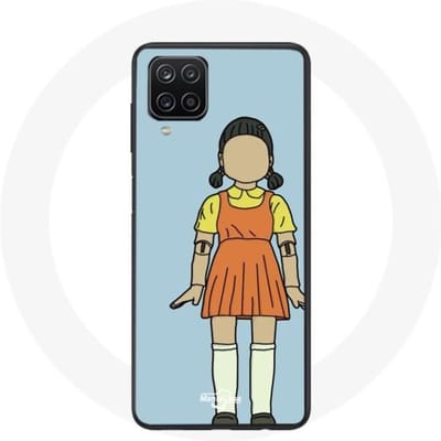 Coque Samsung Galaxy A12 Squid game la poupée géante de jeu