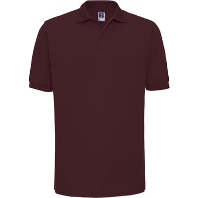 Russell Heren Ripple Collar & Manchet Poloshirt met korte mouwen (Bourgondië)