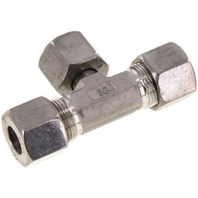 14S RVS T-stuk Snijringkoppeling Draaidoorvoer 630bar Verstelbaar ISO 8434-1