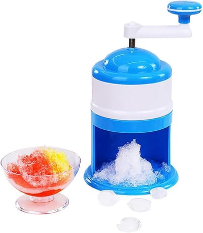 IJsmachine Handmatig - Sneeuwkegel Maker - Zelf Drankjes Maken - Roestvrijstalen Bladen - Draagbaar - Wit