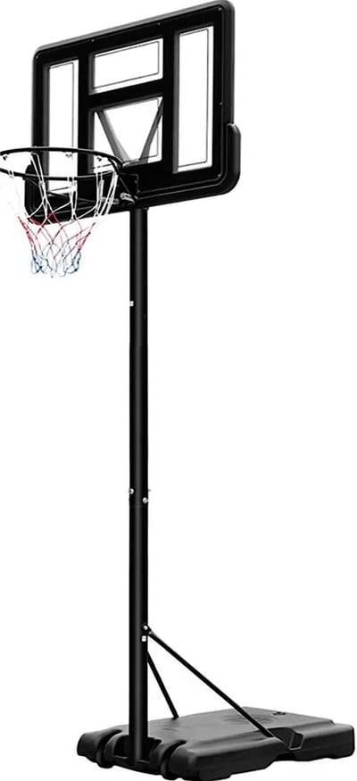 Basketbalpaal - Basketbalstandaard - Basketbalring - Met wielen - In Hoogte Verstelbare Ring - Water- en Zandgevulde Basis - Voor Kinderen en Volwassenen - Buitenshuis gebruik - Wit
