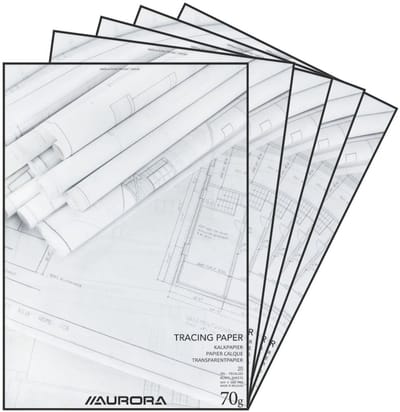Aurora Kalkpapier - Overtrekpapier - Tracing paper - A2 - 70g - 20 vel - 5 stuks