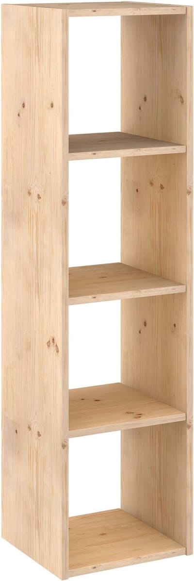 Astigarraga Houten Vakkenkast Open - 4 vakken - Boekenkast van PEFC grenen - 140x36cm