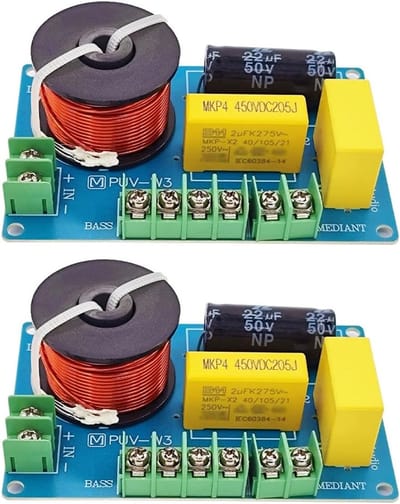 Allecto - Audio Crossover - 3-Weg Audio HiFi Stereo Speaker Crossover - Duidelijke Geluidsprestaties - Voor Hoge en Lage Frequenties - Verbeterde G...