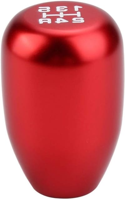 5-Speed Handgeschakelde Versnellingspook met 3 Adapters (8mm/10mm/12mm) - Rood, Voor Verbeterde Grip en Comfort tijdens het Rijden