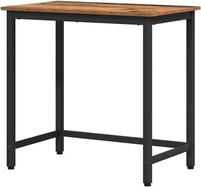 Werktafel Hout Staal - Bureau Tafel - Thuiswerken Organiseren - In Hoogte Verstelbaar - 100x50cm - Bruin