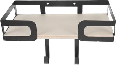 Strijkplankhouder Wandmontage - Muurhanger Strijkplank - Ruimtebesparende Opslag - Met Afneembare Haak - 28.5 x 14.1 cm - Zwart