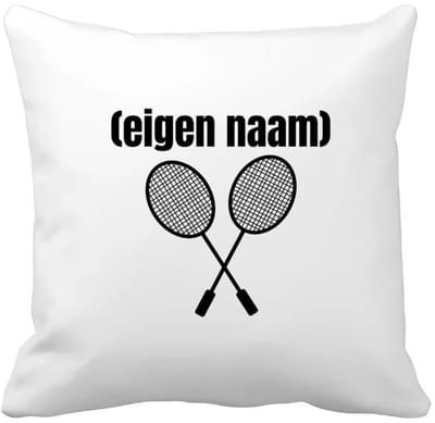 Akyol - 2 badminton rackets met eigen naam Kussen hoes - Badminton - badmintonner - sport - verjaardag cadeau - kado - geschenk - 40 bij 40 cm