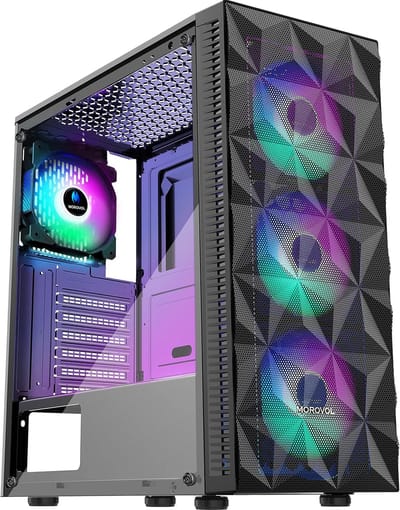 Computerbehuizing ATX - PC Case Mid Tower - Gaming PC Bouwen - Voorgeïnstalleerde RGB Fans