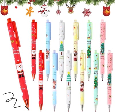 ByShane - 12 stuks kerstbalpen voor kinderen | Kerstcadeaus | Notitie kalender | Kleuring kantoor | Schoolbenodigdheden | Kunstprojecten