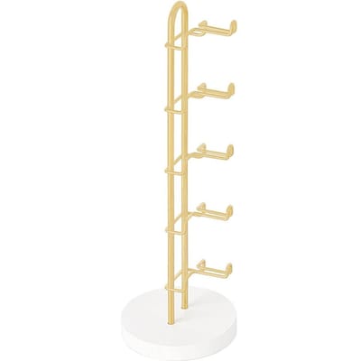 1 Stuk Mode Brillen Organizer Brillenhouder Stand Mode Glas Opslag Brillenrek Metalen Frame met Houten Basis Brillen Display voor Tafel Bureau beige