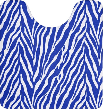 WC mat met uitsparing 55x60 cm - Antislip - Zebra - Patroon - Kobalt - Blauw - Toiletmat met uitsnijding - Vloermat - Douchemat - Toilet tapijt - Toiletmatten