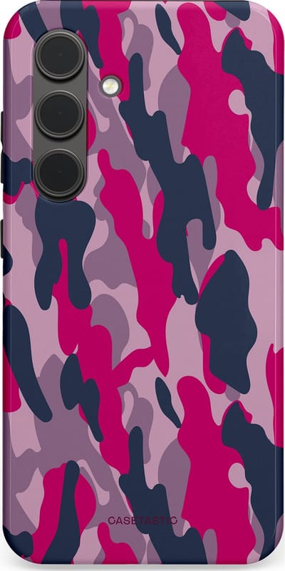 Casetastic hoesje geschikt voor Samsung Galaxy S24 - Dubbellaagse bescherming - Urban Pink Camo - Fashion Case - Lila Roze Donkergrijs Grijs