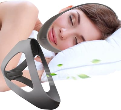 Anti-Snurk Kinband voor CPAP Gebruikers – Snurkband & Mondsluiting – Verstelbare Anti Snurken Oplossing – Comfortabel voor Mannen en Vrouwen - Betere Slaap & Ademhaling - Grijs
