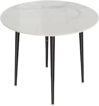 Eettafel Valora - Ronde Eettafel Marmer - Eetkamertafel - Voor Eetkamer of restaurant - 80 cm - 4 personen - Grijs
