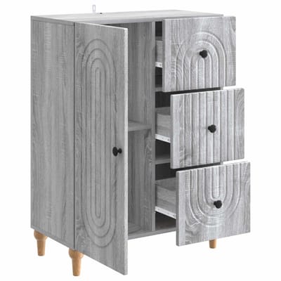 vidaXL - Dressoir - met - lade - Grijs - sonoma - 66 - x - 34,5 - x - 90 - cm - Bewerkt - hout