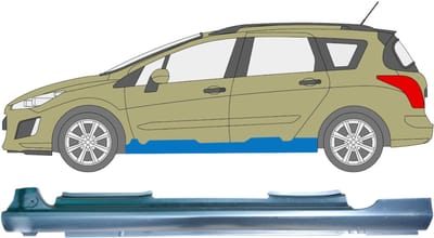 Volledige dorpel voor Peugeot 308 2007-2013 / Links