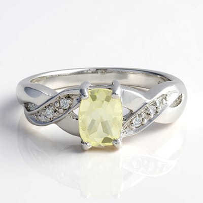 Cavill - Zilveren ring - 925 Sterling zilver - 0,59 ct Orthoklaas Madagaskar Antiek Slijpsel - 4x Witte Topaas Pavé - Luxe Tijdloos Design