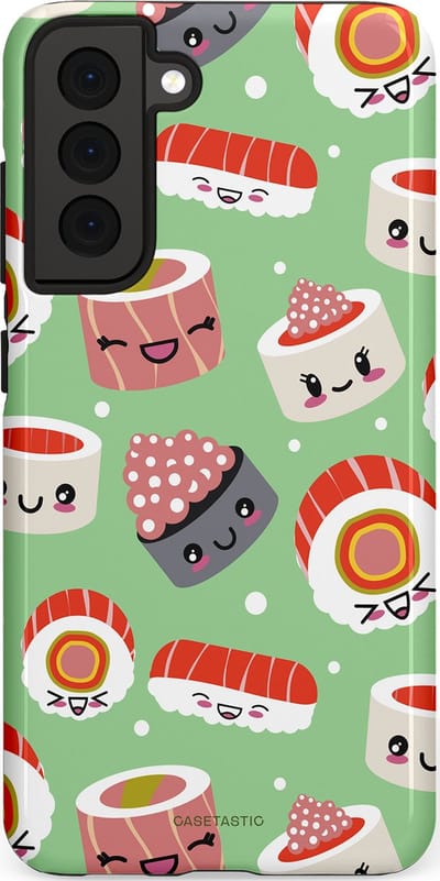 Casetastic Hoesje Geschikt voor Samsung S21 FE - Stijlvolle Beschermende Duo-layer Case - Sushi wonders