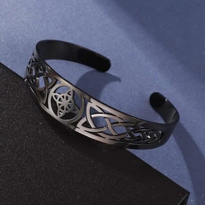 Collier Pendentif Croix Disque Motif Nœud Celtique Rétro pour Homme Tendance Gothique Punk Bijoux de Rue Cadeau blue