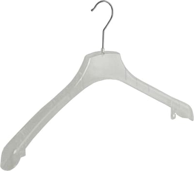 De Kledinghanger Gigant - Mantelhanger - Kostuumhanger - Jassenhanger - Volwassenen - F1/45 - 10 Stuks - Kunststof - Transparant - Schouderverbreding 4,2 cm - 45 cm - Kledinghanger - Kleerhanger (F1/45_02/10)