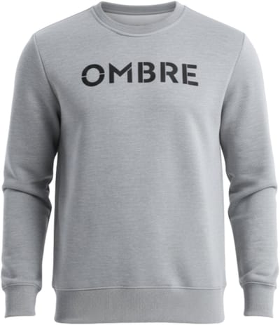 OMBRE Sweater - Regular Fit - Katoen - Lange Mouw Lichtgrijs Gemêleerd S