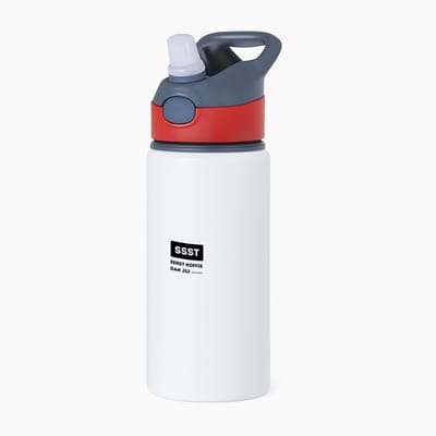 Hacebo® - ssst eerst koffie dan jij misschien waterfles met rietje rood - Quotes - mensen die houden van quotes - koffie liefhebbers - quotes - verjaardagscadeau - verjaardag - cadeau - kado - geschenk - gift - water fles - 650ML