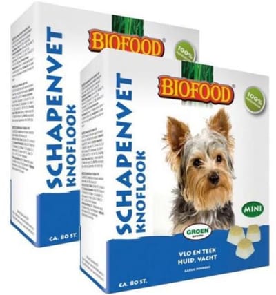Biofood - Schapenvet Mini Bonbons Knoflook - 2 x 80 stuks