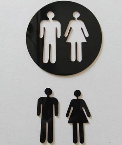 Toilet Sticker Set - Heren en Dames - Wc bordje - Deur - Man Vrouw - sticker - Zwart