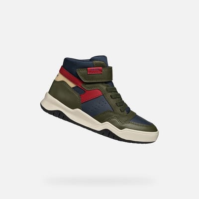 GEOX PERTH JONGENS Sneakers - MILITAIR GROEN/MARINEBLAUW - Maat 35