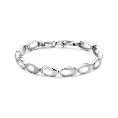 YO&NO - Armband - Dames - 7,0 mm - 19 cm - poli / mat - Gerhodineerd - Zilver 925