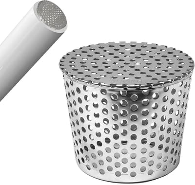 Bladbescherming voor Regenpijpen, 304 RVS, Valpijp Bescherming, Gootbescherming, Tuin en Garage Gebruik, 90-110 mm, 5 mm Gatdiameter
