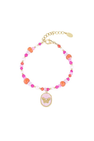 Charming Multicolor - Kralen Armband - Stainless Steel