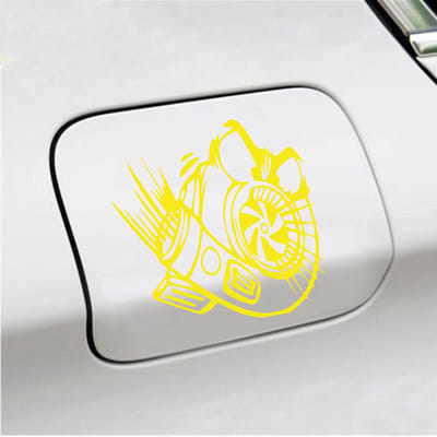 Bumpersticker - Turbo - 13 X 13 - Geel