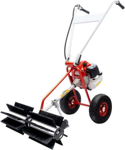 Benzine Veegmachine - Motorbezem Ruimapparaat - Snel Oppervlakken Reinigen - Krachtige 2-takt motor - 835 x 585 x 120 cm