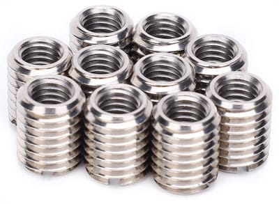 Dailygoods- Reducer Noten 10 Stuks - M8 Binnendraad/M12 Buitendraad - RVS Reparatie - Schroefdraadreparatie - Eenvoudig te Installeren - Flexibel Ontwerp - Verloopmoer