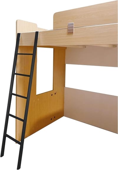 Stapelbed ladder - Klimladder Loft ladder - Veilig Bed Bereiken - Met Veiligheidshaken - 160 cm - Zwart
