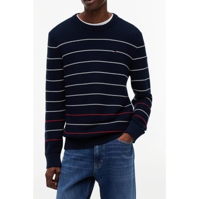 Tommy Hilfiger Slim Stripe Sweater Dark Night Navy Stripe Taglia: XL | Maglioni a maglia Outlet | Uomo | Nero