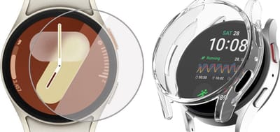Strap-it TPU Case (Transparant) + Screenprotector - Geschikt voor Samsung Galaxy Watch 7 40mm - Schokbestendige hoes - Krasbestendige schermbeschermer - 360° volledige bescherming - Bundel